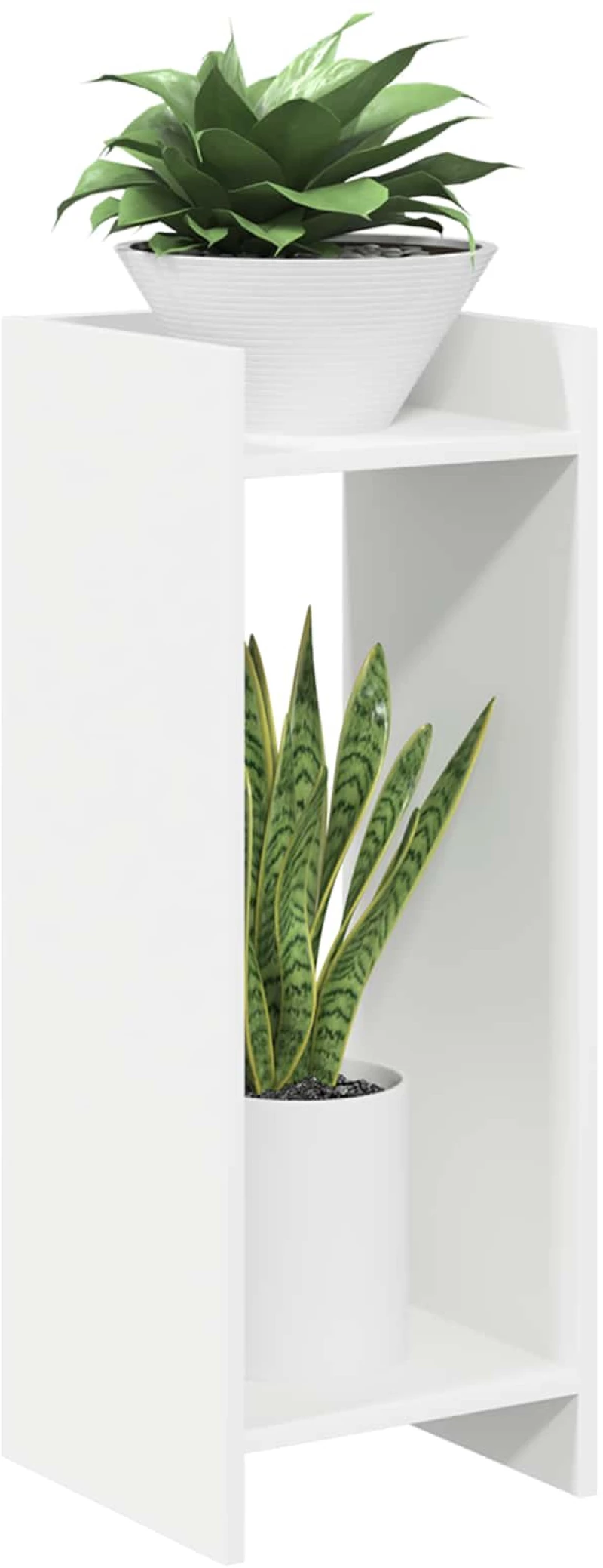 vidaXL Βάση φυτών με ράφι 2 pcs Λευκός 30 x 30 x 80 cm