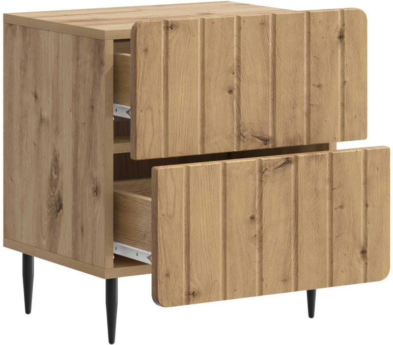 vidaXL Κομοδίνο Artisan Δρυς 43 x 34,5 x 49,5 εκ Επεξεργασμένο Ξύλο