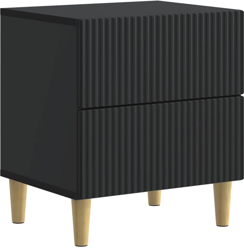 vidaXL Κομοδίνο με συρτάρι Μαύρο 43 x 34,5 x 48 εκ Επεξεργασμένο Ξύλο