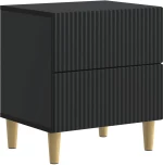 vidaXL Κομοδίνο με συρτάρι Μαύρο 43 x 34,5 x 48 εκ Επεξεργασμένο Ξύλο
