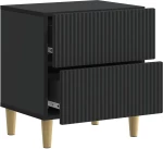 vidaXL Κομοδίνο με συρτάρι Μαύρο 43 x 34,5 x 48 εκ Επεξεργασμένο Ξύλο