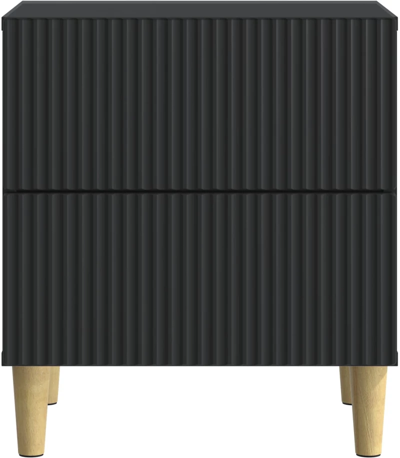 vidaXL Κομοδίνο με συρτάρι Μαύρο 43 x 34,5 x 48 εκ Επεξεργασμένο Ξύλο