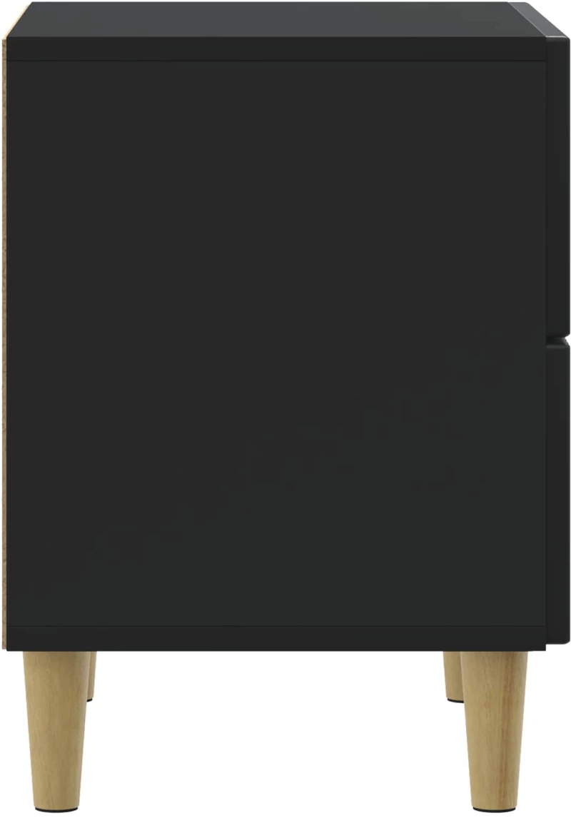 vidaXL Κομοδίνο με συρτάρι Μαύρο 43 x 34,5 x 48 εκ Επεξεργασμένο Ξύλο