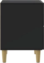 vidaXL Κομοδίνο με συρτάρι Μαύρο 43 x 34,5 x 48 εκ Επεξεργασμένο Ξύλο