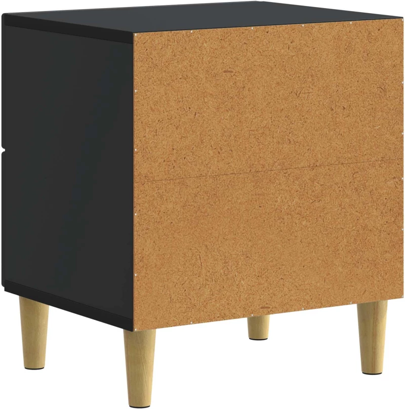 vidaXL Κομοδίνο με συρτάρι Μαύρο 43 x 34,5 x 48 εκ Επεξεργασμένο Ξύλο