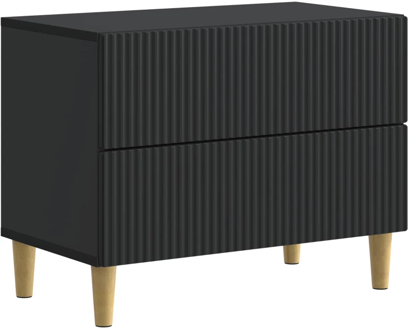 vidaXL Κομοδίνο με συρτάρι Μαύρο 62 x 34,5 x 48 εκ Επεξεργασμένο Ξύλο