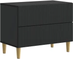 vidaXL Κομοδίνο με συρτάρι Μαύρο 62 x 34,5 x 48 εκ Επεξεργασμένο Ξύλο