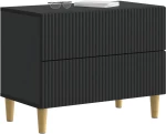 vidaXL Κομοδίνο με συρτάρι Μαύρο 62 x 34,5 x 48 εκ Επεξεργασμένο Ξύλο