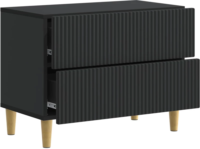 vidaXL Κομοδίνο με συρτάρι Μαύρο 62 x 34,5 x 48 εκ Επεξεργασμένο Ξύλο