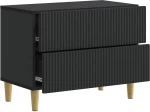 vidaXL Κομοδίνο με συρτάρι Μαύρο 62 x 34,5 x 48 εκ Επεξεργασμένο Ξύλο