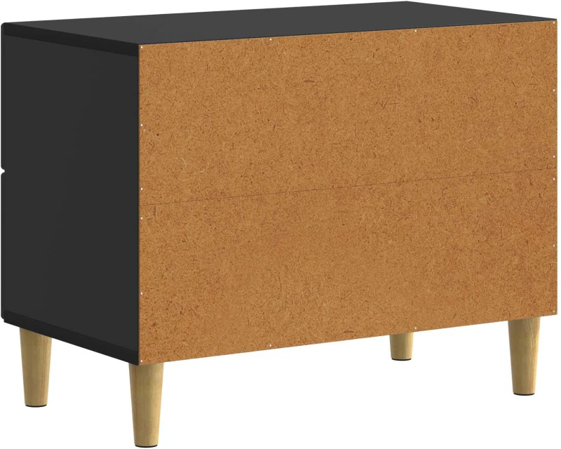 vidaXL Κομοδίνο με συρτάρι Μαύρο 62 x 34,5 x 48 εκ Επεξεργασμένο Ξύλο