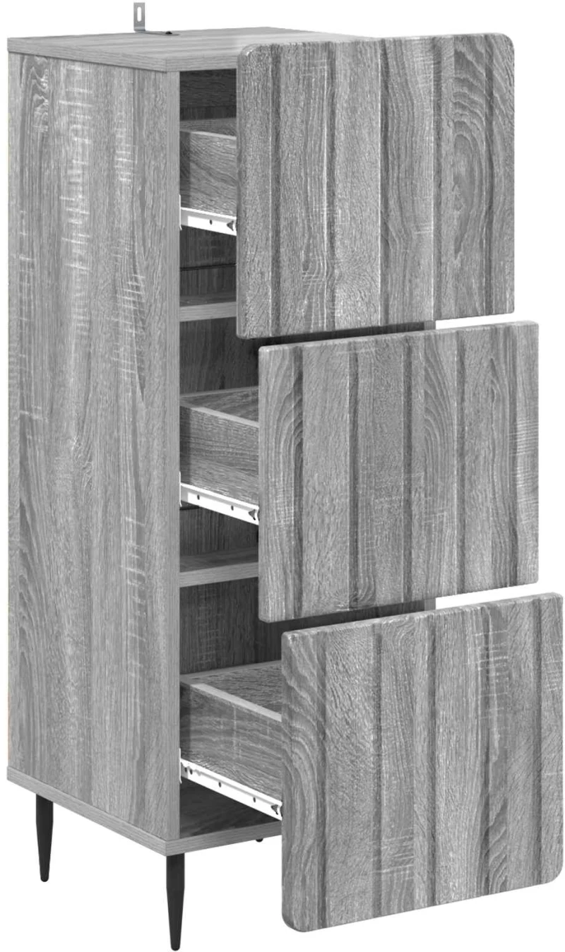 vidaXL Ντουλάπι με Συρτάρια Γκρι Sonoma 33 x 34,5 x 92 εκ.