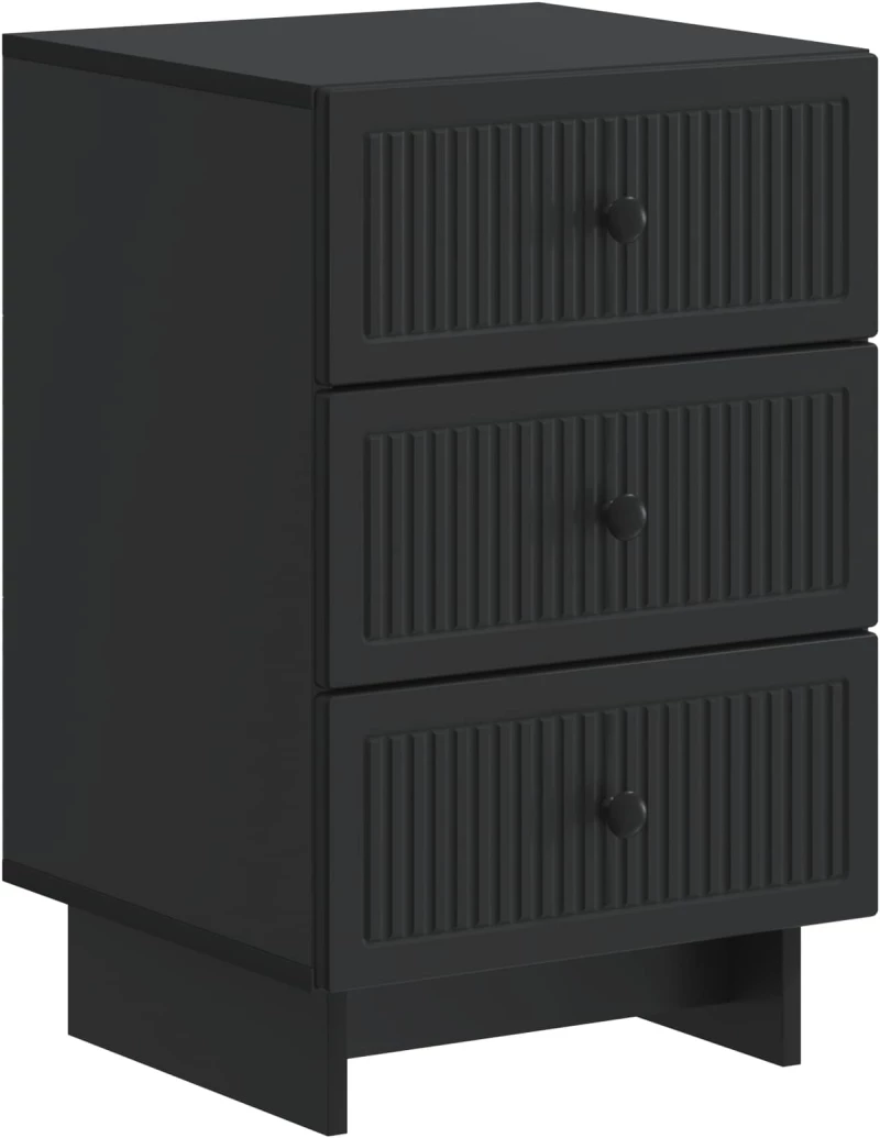 vidaXL Κομοδίνο με συρτάρι Μαύρο 43 x 41 x 66,5 εκ. Επεξεργασμένο Ξύλο