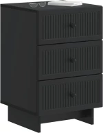 vidaXL Κομοδίνο με συρτάρι Μαύρο 43 x 41 x 66,5 εκ. Επεξεργασμένο Ξύλο