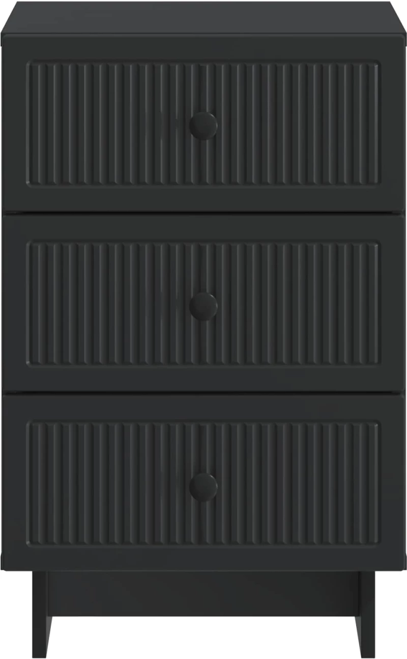 vidaXL Κομοδίνο με συρτάρι Μαύρο 43 x 41 x 66,5 εκ. Επεξεργασμένο Ξύλο