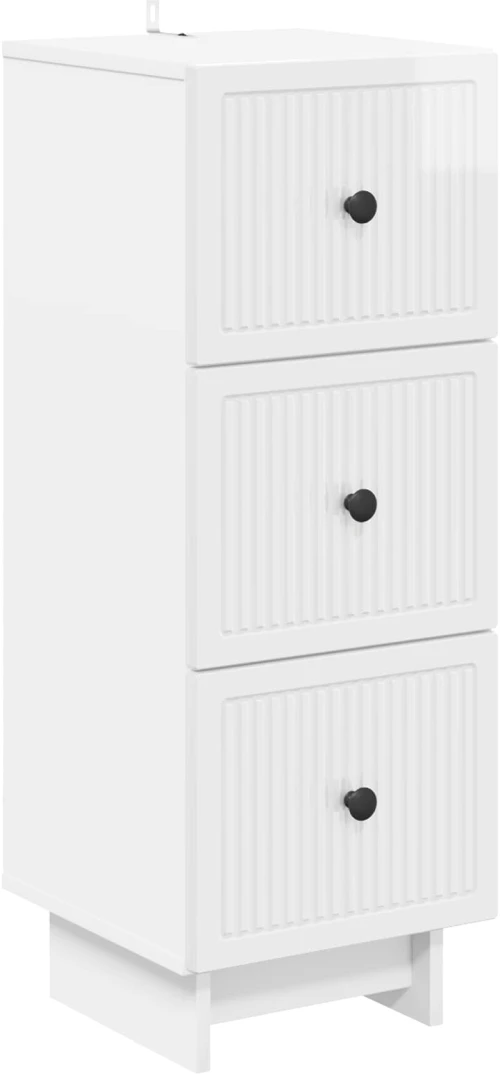 vidaXL Ντουλάπι με Συρτάρια Γυαλιστερό Λευκό 33 x 34,5 x 90 εκ