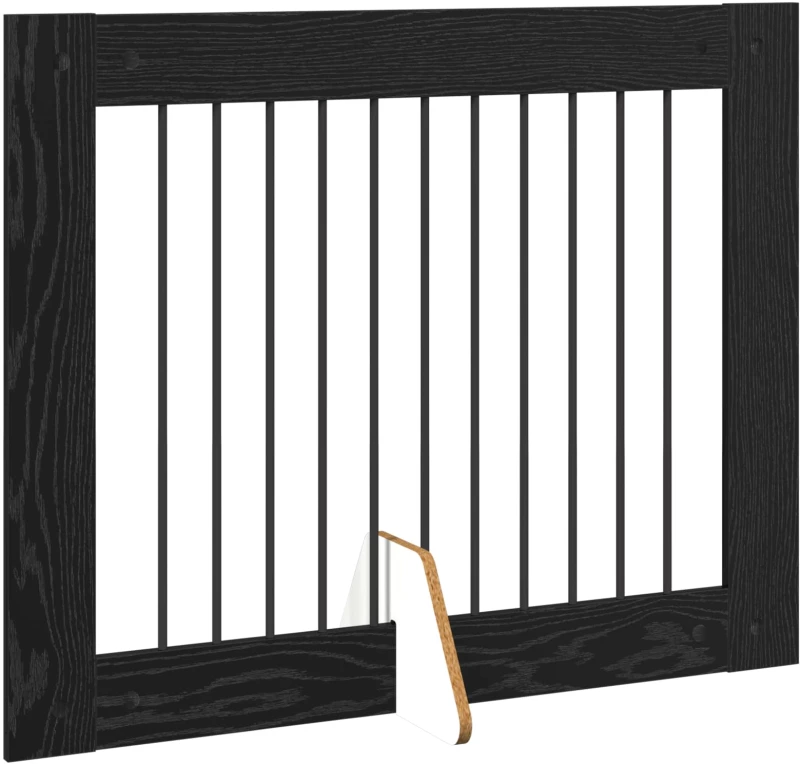 vidaXL Πύλη Σκύλου με Στηρίγματα 4 pcs Μαύρη Δρυς 100 x 80 cm