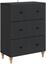 vidaXL Ντουλάπι με Συρτάρια Μαύρο 66 x 34,5 x 90 εκ Επεξεργασμένο Ξύλο
