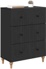 vidaXL Ντουλάπι με Συρτάρια Μαύρο 66 x 34,5 x 90 εκ Επεξεργασμένο Ξύλο