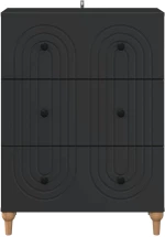 vidaXL Ντουλάπι με Συρτάρια Μαύρο 66 x 34,5 x 90 εκ Επεξεργασμένο Ξύλο