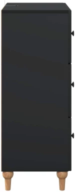 vidaXL Ντουλάπι με Συρτάρια Μαύρο 66 x 34,5 x 90 εκ Επεξεργασμένο Ξύλο