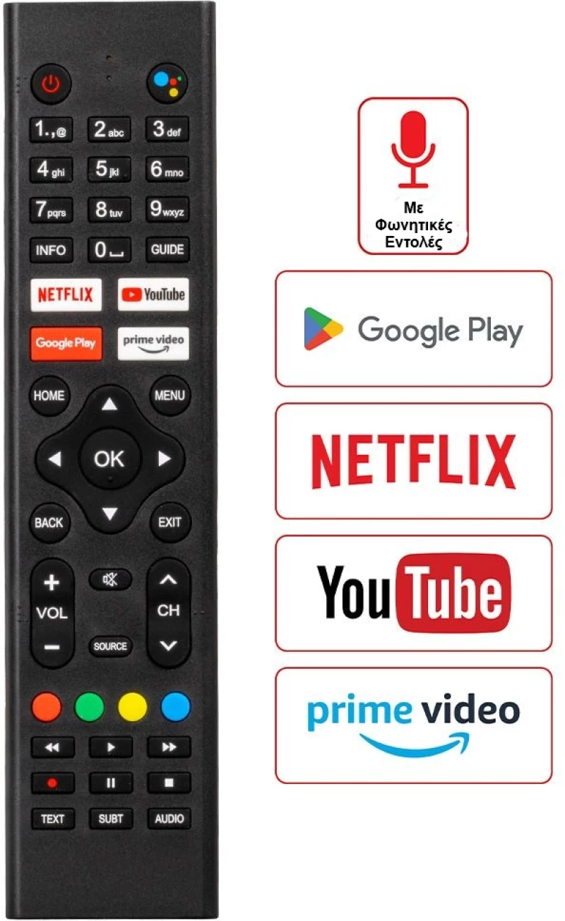 SUNNY SN43LEDH6886 LED TV Voice Control Τηλεχειριστήριο Τύπου ORIGINAL