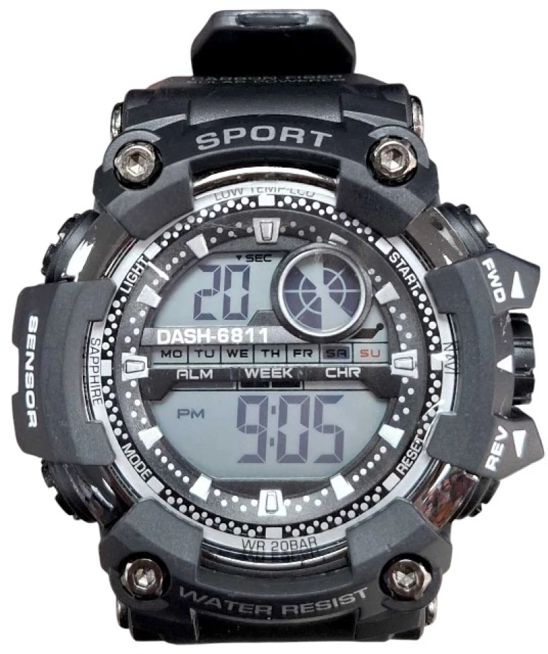 Ψηφιακό ρολόι χειρός - D6881 - Dash - 115178 - Black/Silver
