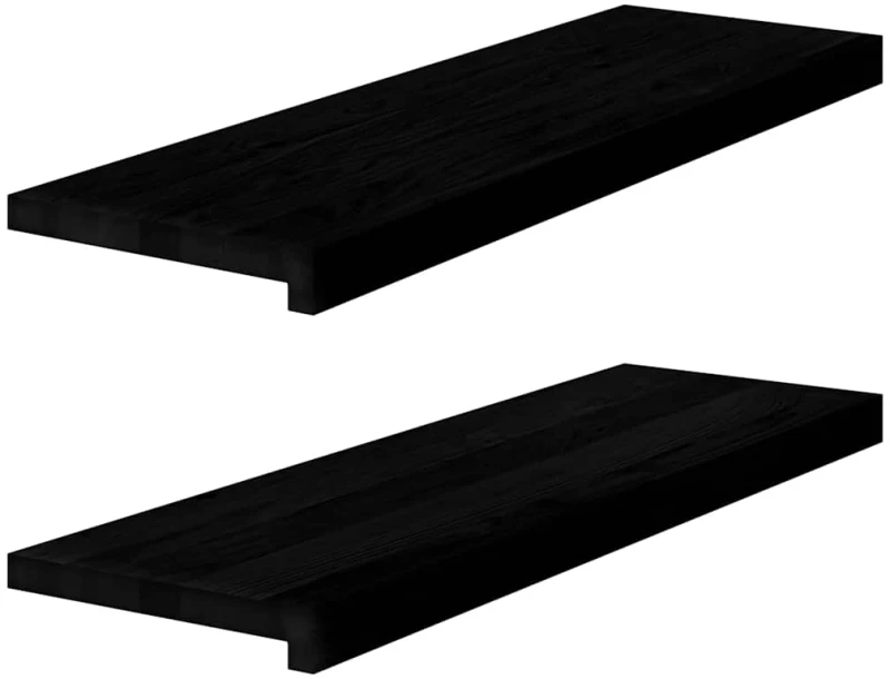 vidaXL Περβάζια παραθύρων 2 τεμ. Σκ. Καφέ 80x30x2 εκ. Μασίφ Ξύλο Δρυός