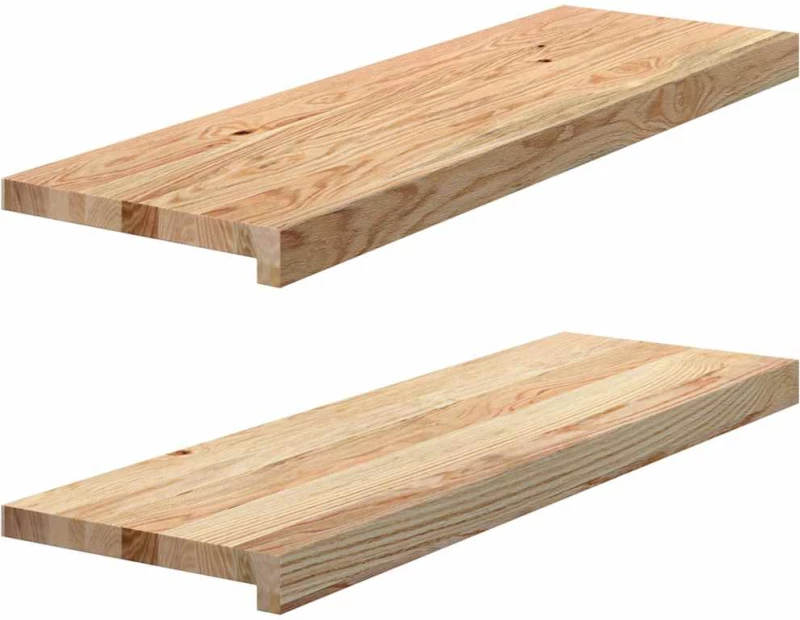 vidaXL Περβάζια παραθύρων 2 τεμ. 80x30x2 εκ. Ακατέργαστο Μασίφ Δρυός