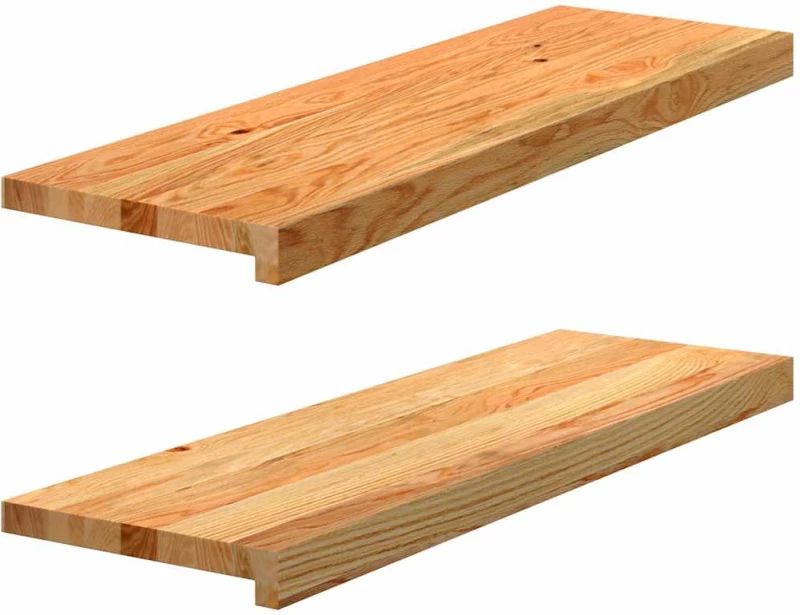 vidaXL Περβάζια παραθύρων 2 τεμ. Αν. Καφέ 80x30x2 εκ. Μασίφ Ξύλο Δρυός