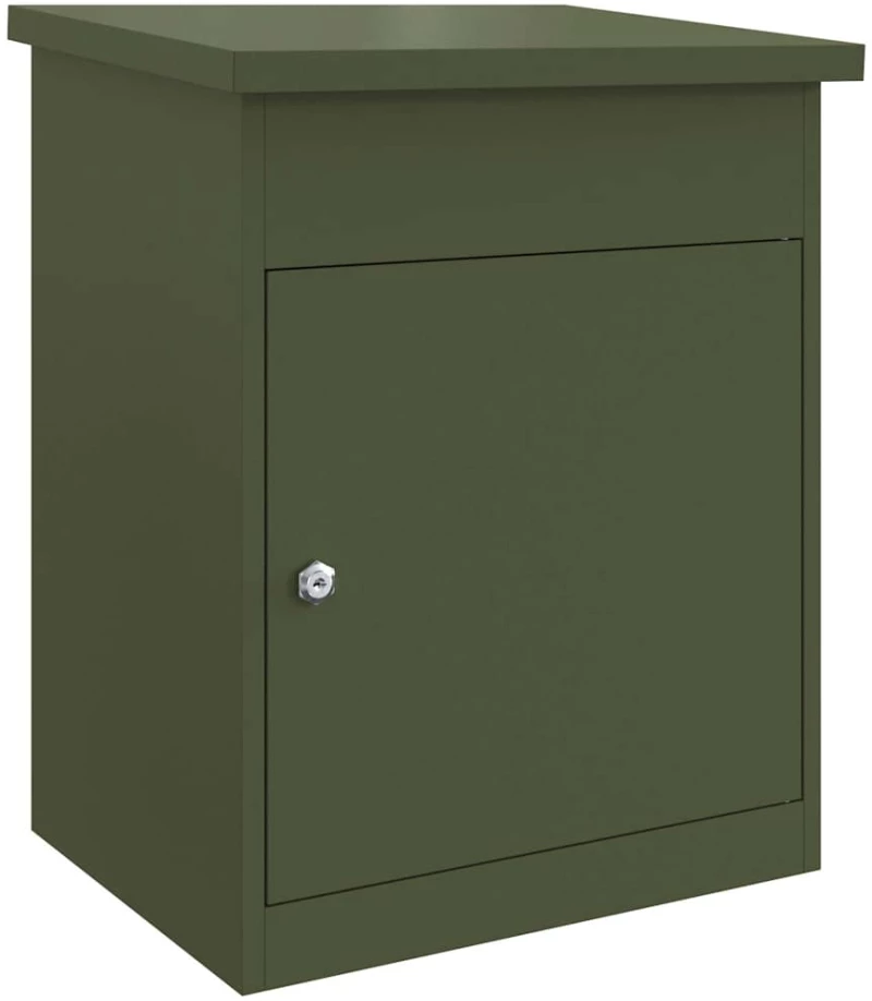 vidaXL Θυρίδα Πακέτων με αποθήκευση Λαδί 47,5 x 38 x 59 εκ. Ατσάλι