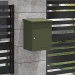 vidaXL Θυρίδα Πακέτων με αποθήκευση Λαδί 47,5 x 38 x 59 εκ. Ατσάλι