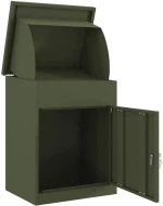 vidaXL Θυρίδα Πακέτων με αποθήκευση Λαδί 47,5 x 38 x 59 εκ. Ατσάλι