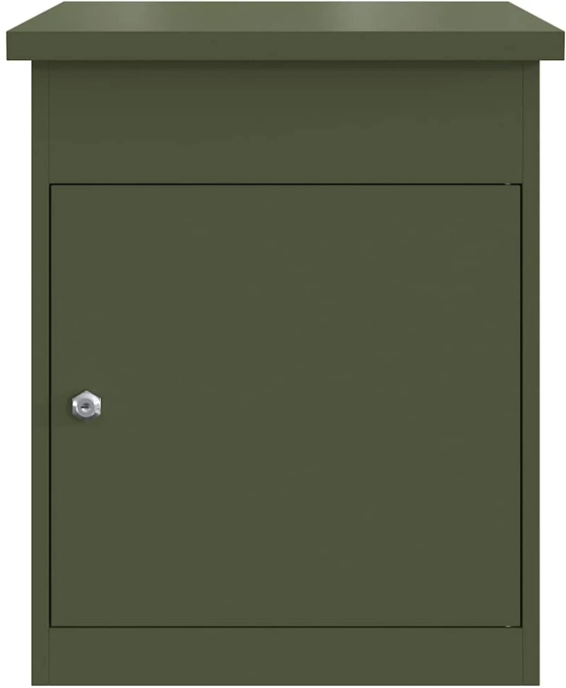 vidaXL Θυρίδα Πακέτων με αποθήκευση Λαδί 47,5 x 38 x 59 εκ. Ατσάλι