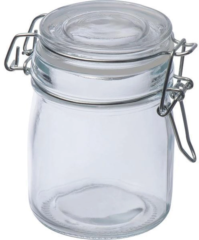 Δοχείο γυάλινο με αεροστεγές κλείσιμο 150 ml. Υ9,2xØ5,7εκ.