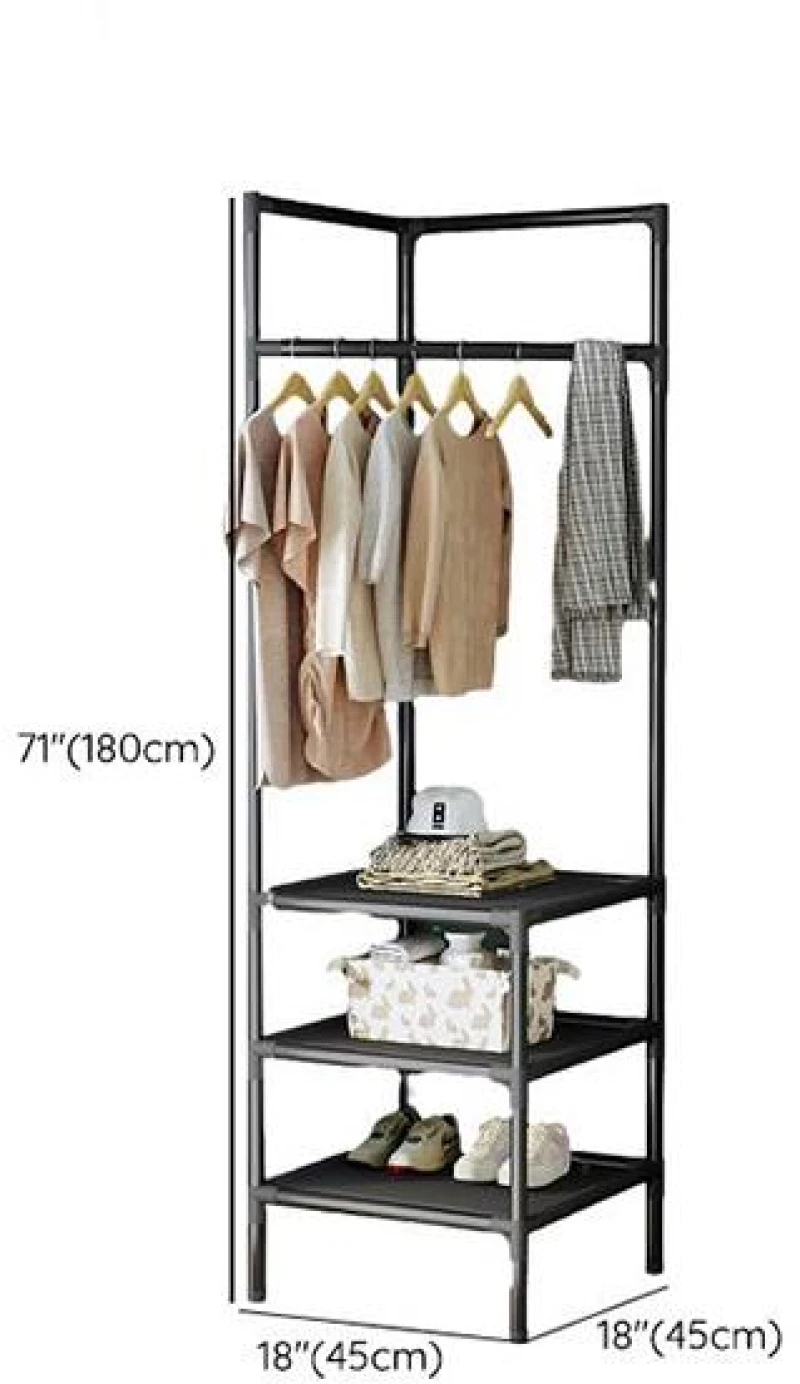 Κρεμάστρα ράγα οργάνωσης ρούχων Nextdeco μαύρη Υ180x45x45εκ
