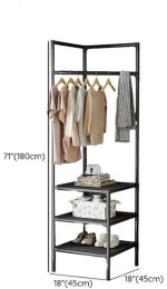 Κρεμάστρα ράγα οργάνωσης ρούχων Nextdeco μαύρη Υ180x45x45εκ