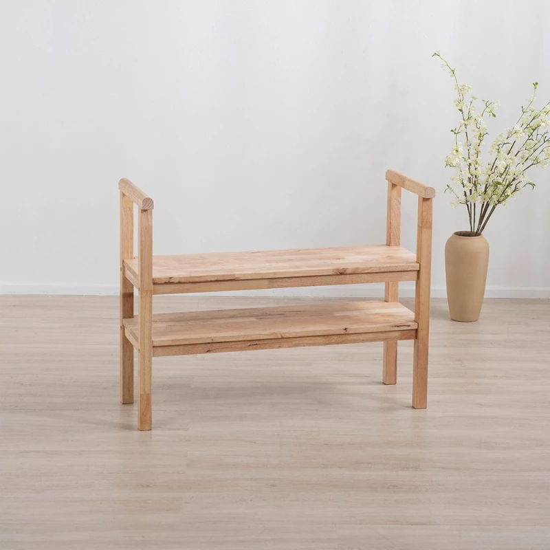 Παπουτσοθήκη παγκάκι Nextdeco Natural μασίφ ξύλο Υ70,5x90x34εκ.