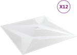 vidaXL Πάνελ τοίχου Αστέρι 12 pcs Άσπρο Αστέρι 50 x 50 cm Φελιζόλ XPS