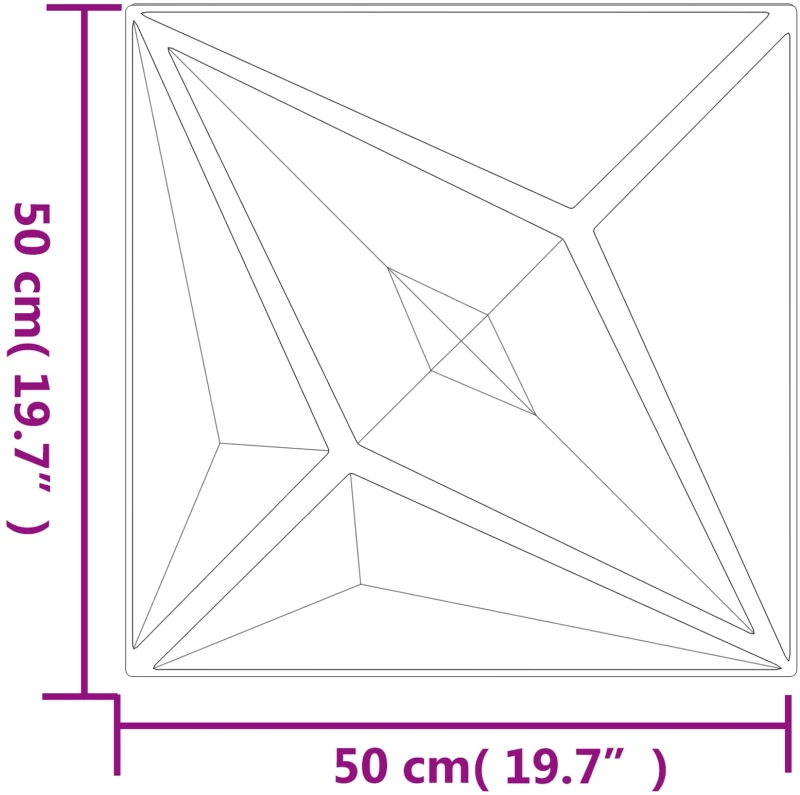 vidaXL Πάνελ τοίχου Αστέρι 12 pcs Άσπρο Αστέρι 50 x 50 cm Φελιζόλ XPS