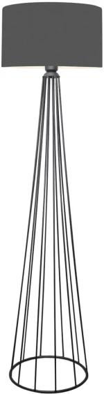 Φωτιστικό δαπέδου Pero Ε27 ύφασμα γκρι-μέταλλο μαύρο Φ38x155