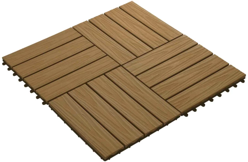 vidaXL Πλάκα Κατασκευής 3D Σχεδίαση 11 pcs Ξύλο teak 30 x 30 cm WPC