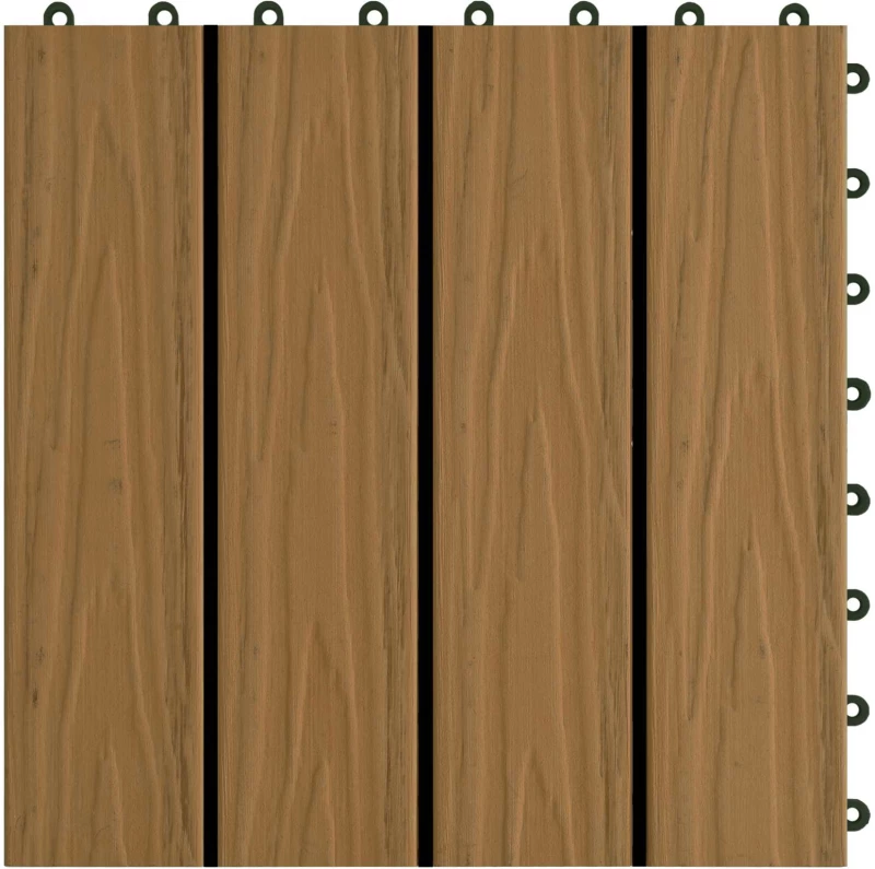 vidaXL Πλάκα Κατασκευής 3D Σχεδίαση 11 pcs Ξύλο teak 30 x 30 cm WPC