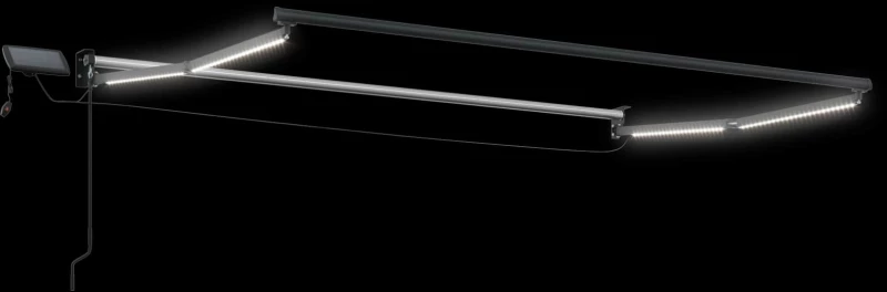 vidaXL Χειροκίνητη αναδιπλούμενη τέντα με LED 3,5 x 2 m