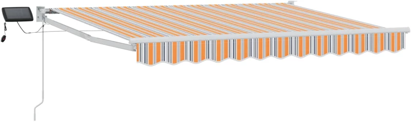 vidaXL Χειροκίνητη αναδιπλούμενη τέντα με LED 3,5 x 2,5 μ