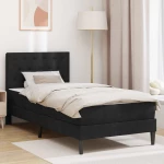 vidaXL Σκελετός κρεβατιού με στρώμα Μαύρο 80 x 200 cm Βελούδο