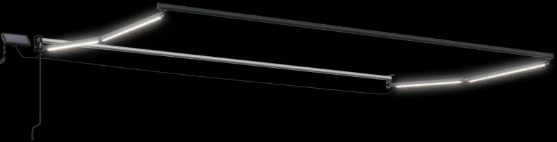 vidaXL Χειροκίνητη αναδιπλούμενη τέντα με LED 4 x 2 m