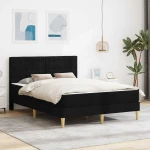 vidaXL Σκελετός κρεβατιού με στρώμα Μαύρο 120 x 190 cm ύφασμα