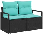 vidaXL Σετ Καναπέ 4 pcs Μαύρο συνθετικό ρατάν