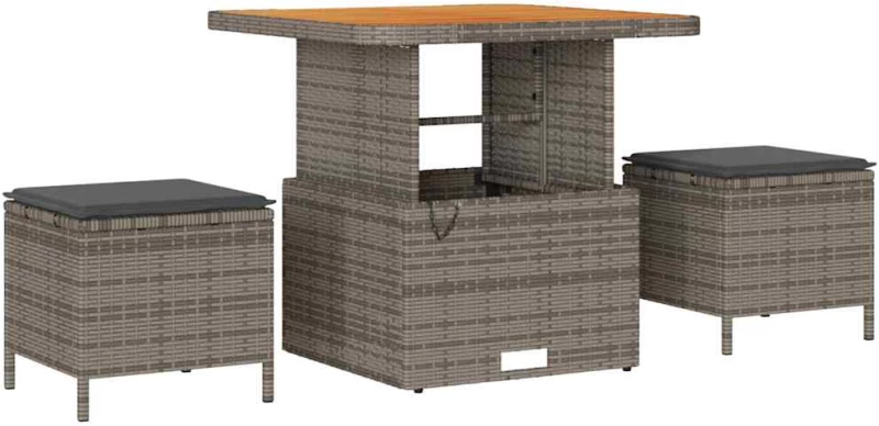 vidaXL Σετ Καναπέ Κήπου με μαξιλάρι 11 pcs Γκρι συνθετικό ρατάν